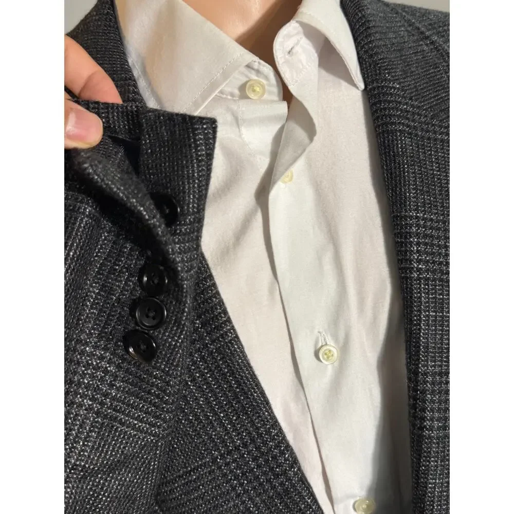 Tom Ford Shelton Peak Lapel Cashmere Prince ofWales Houndstooth Blazer 56 46R US